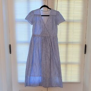 Christy Dawn Blue and White Striped Midi Dress